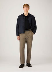 Men's Cotton Mesh Polo in Navy