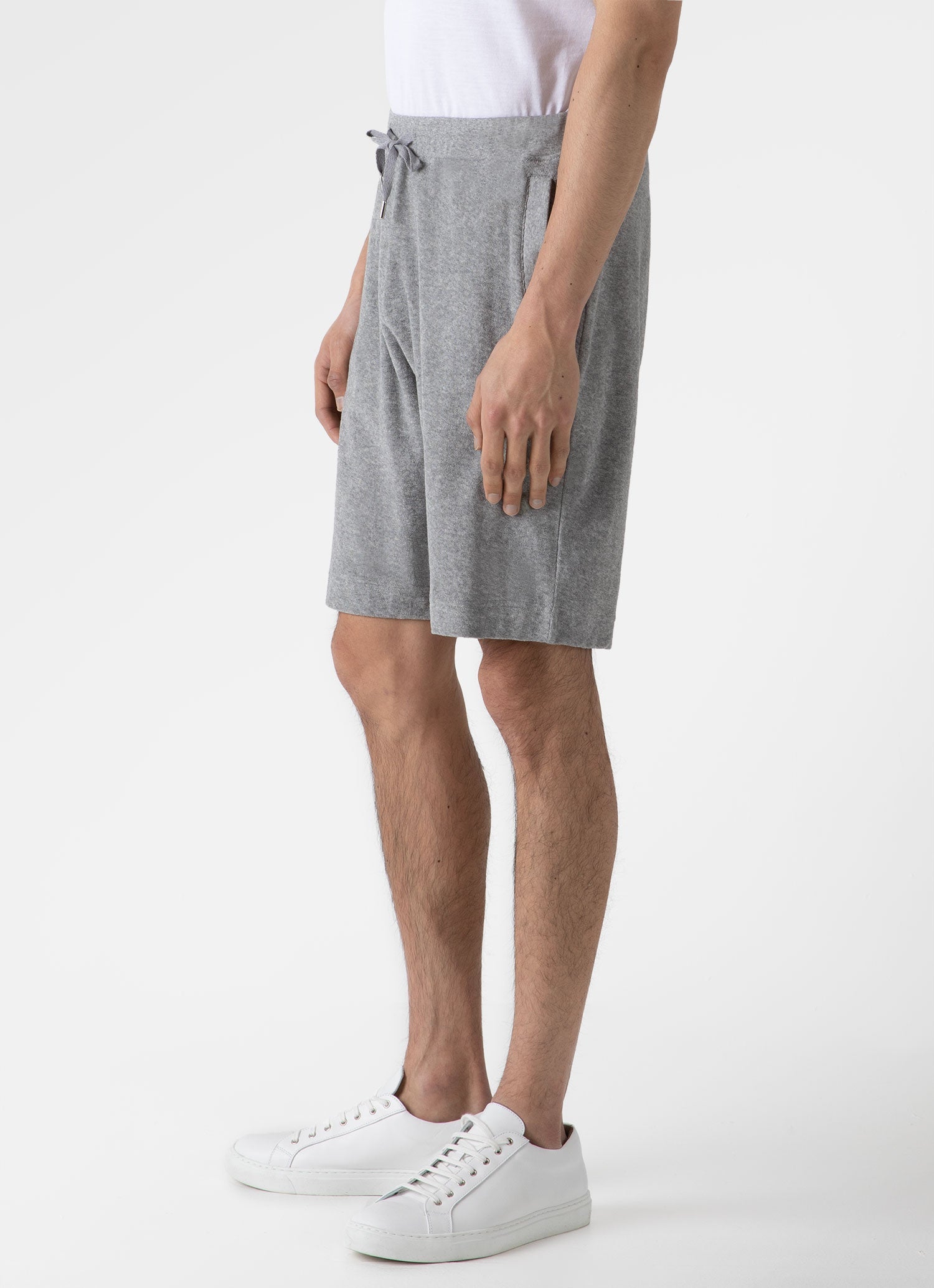 Men's Towelling Short in Grey Melange