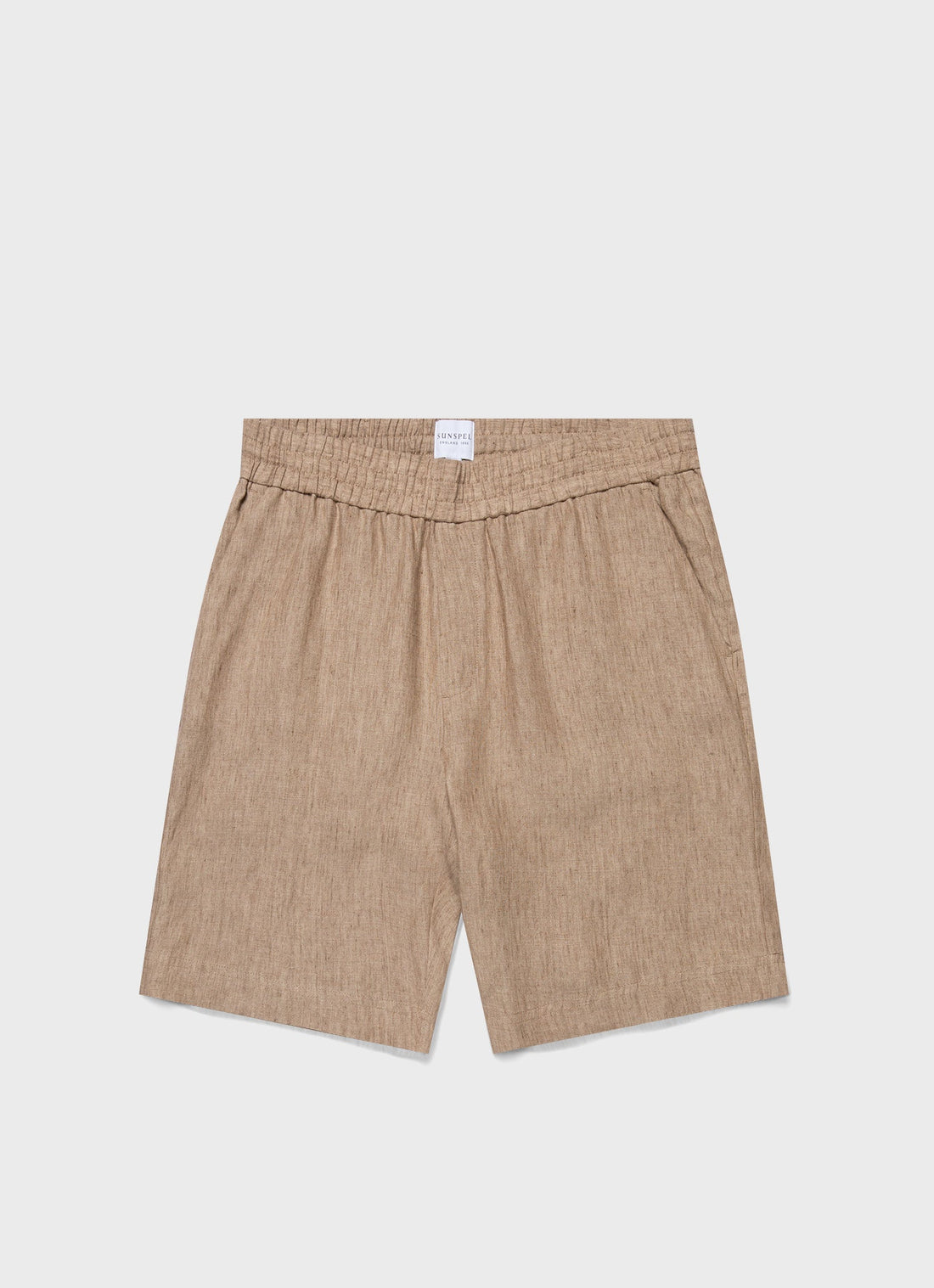 Men's Linen Drawstring Short in Dune Melange
