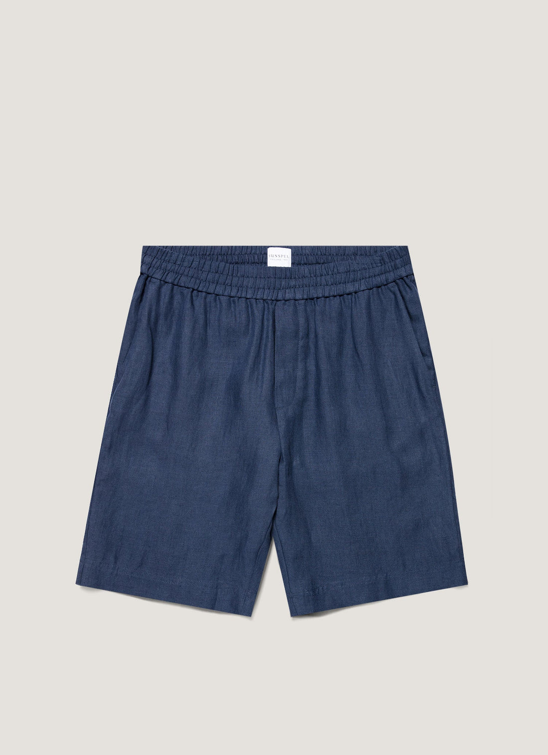 Short à cordon de serrage en lin