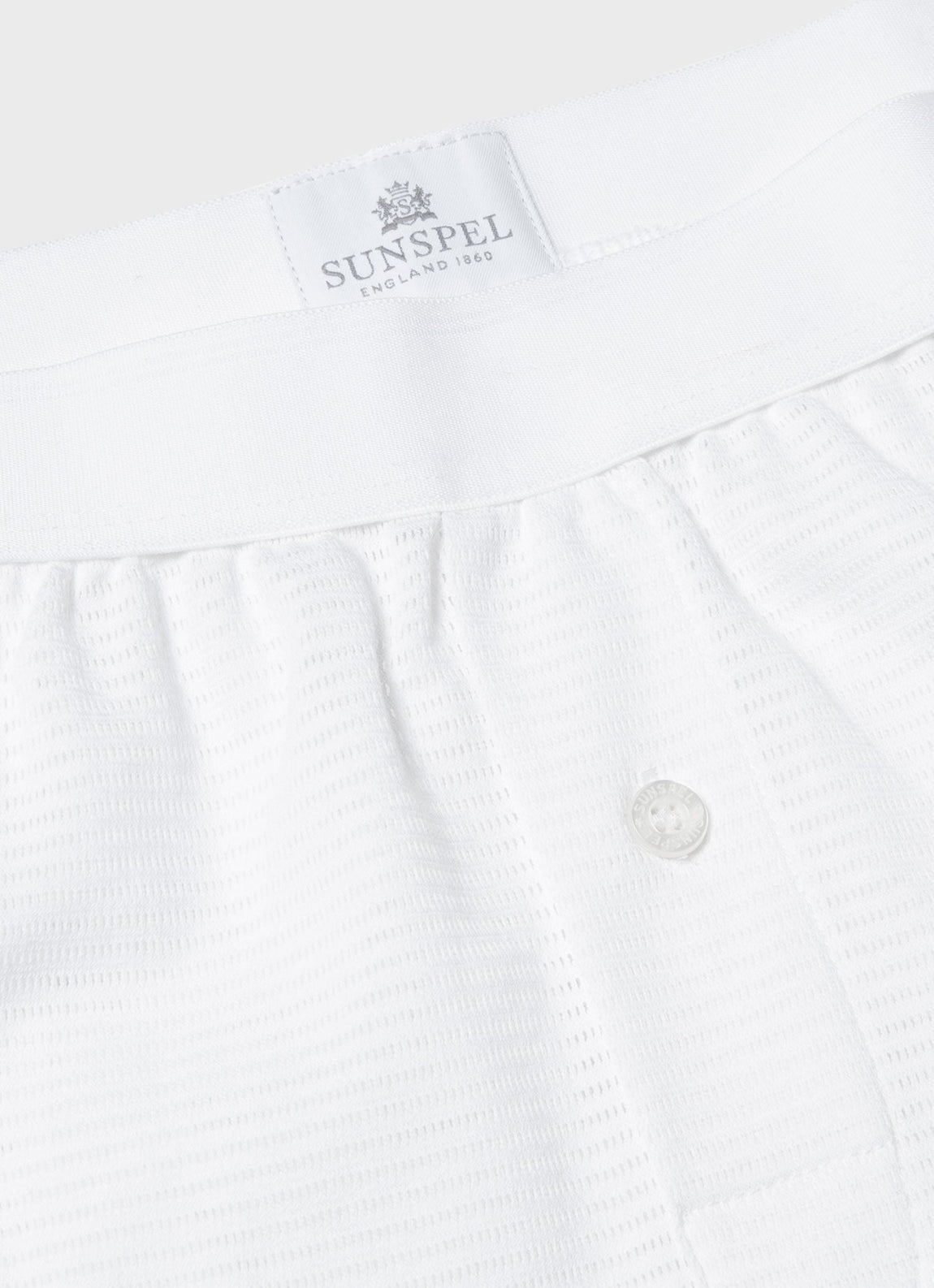 Men's Cellular Cotton One-Button Shorts in White