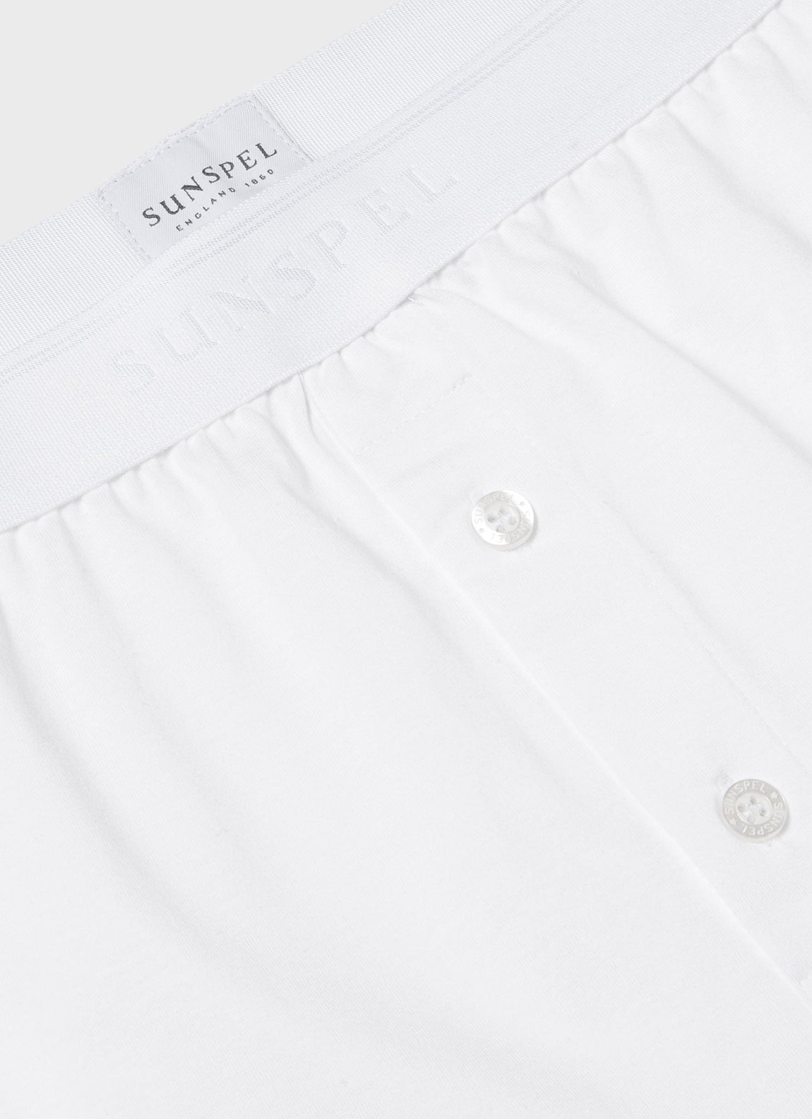 Men's Superfine Cotton Two-Button Shorts in White