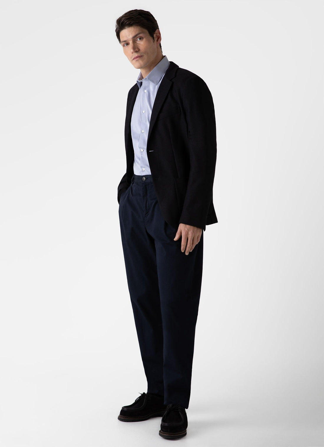 Men's Sea Island Cotton Shirt in Light Blue