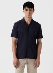 Men's Riviera Camp Collar Shirt in Navy