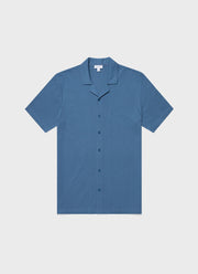Men's Riviera Camp Collar Shirt in Bluestone