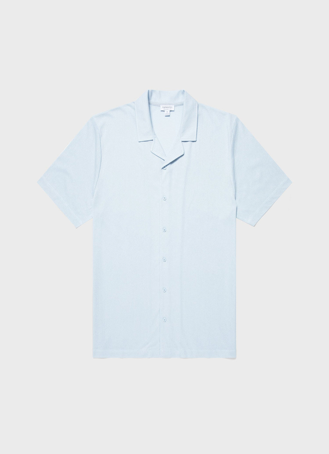 Men's Riviera Camp Collar Shirt in Light Blue