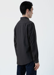 Men's Brushed Cotton Flannel Shirt in Anthracite