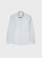 Men's Cotton Cashmere Shirt in Light Blue/White
