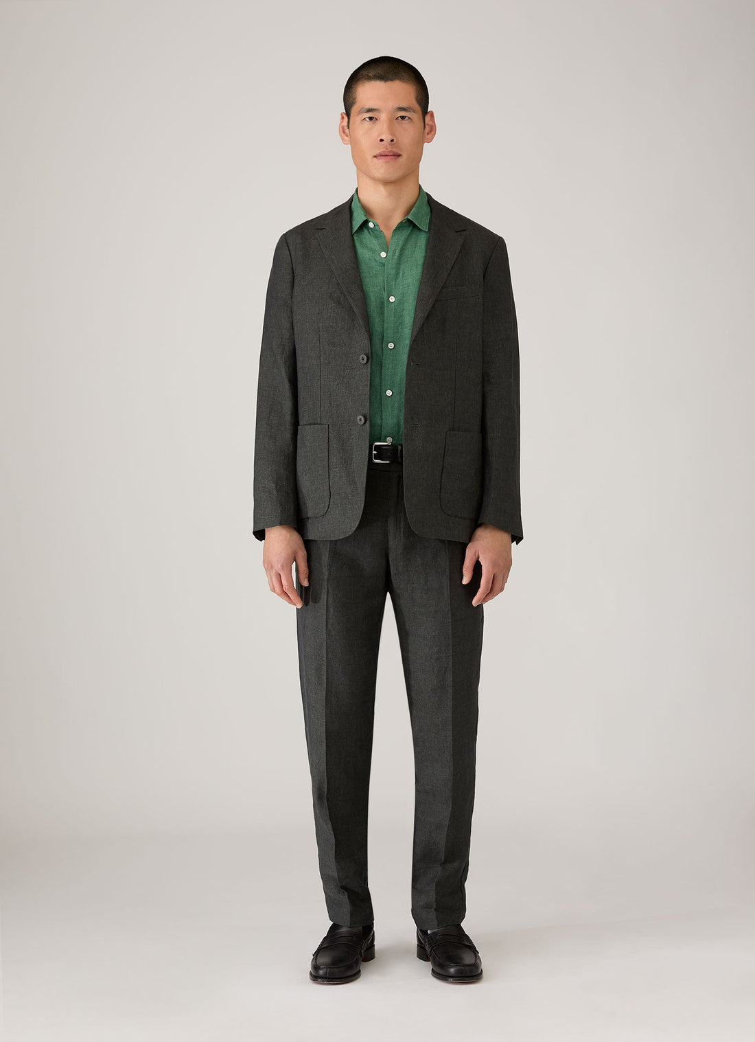 Chemise en lin à manches courtes