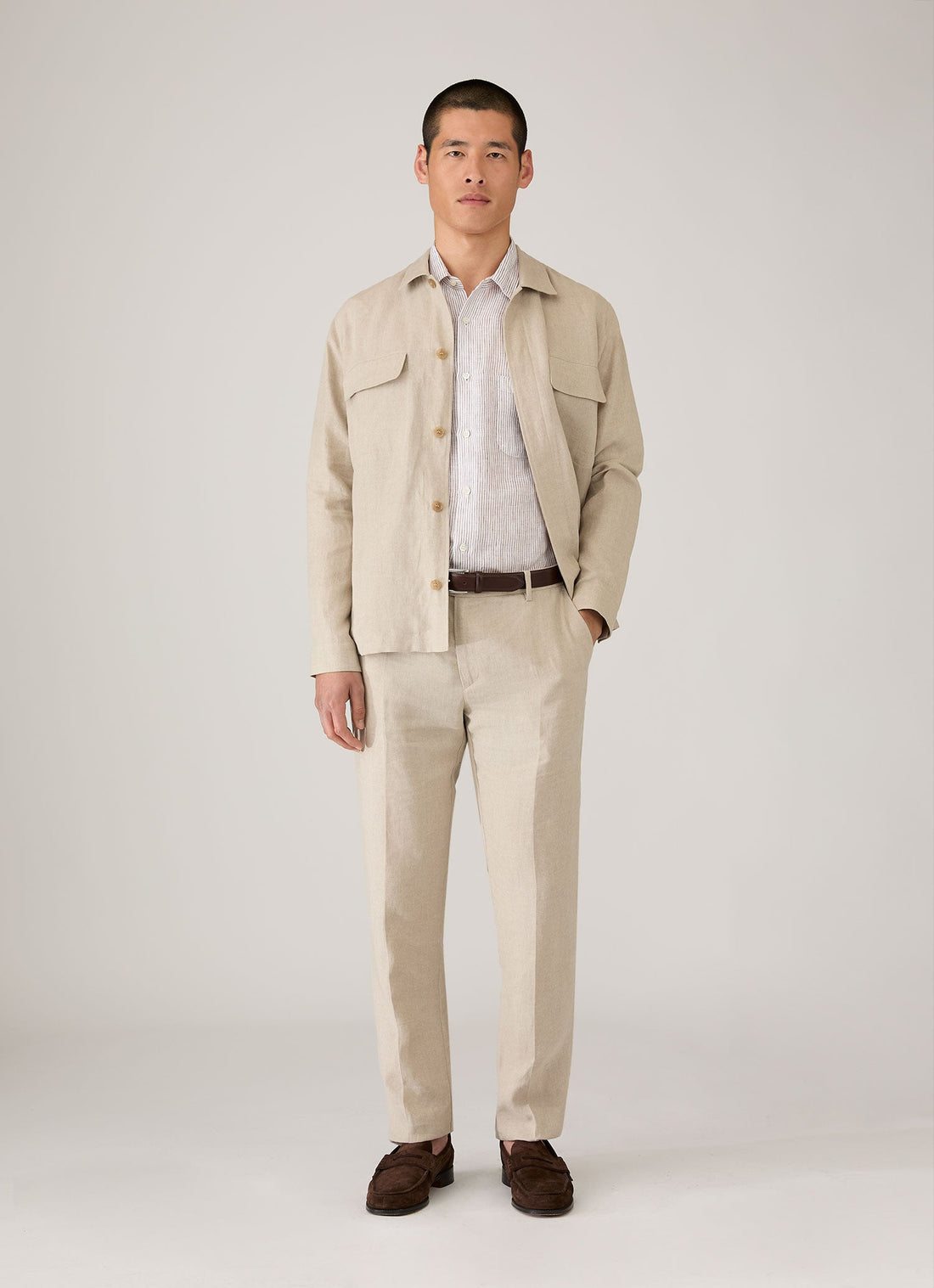 Chemise en lin à manches courtes