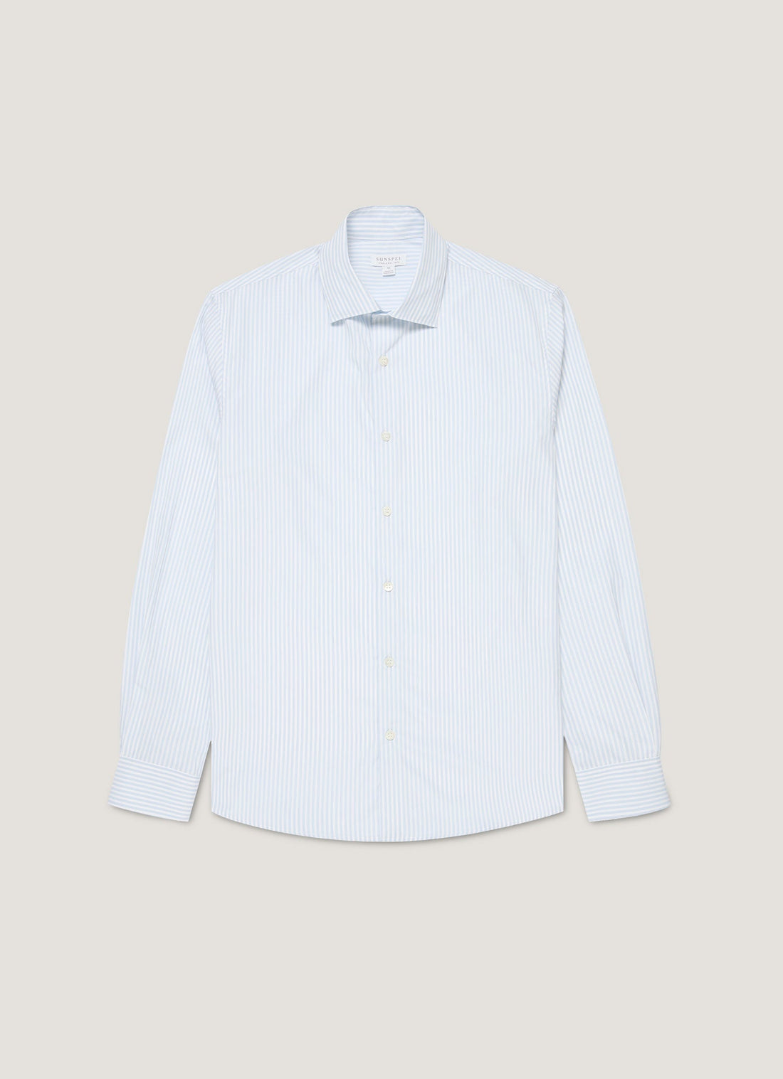 Men's Cutaway Collar Shirt in White/Light Blue