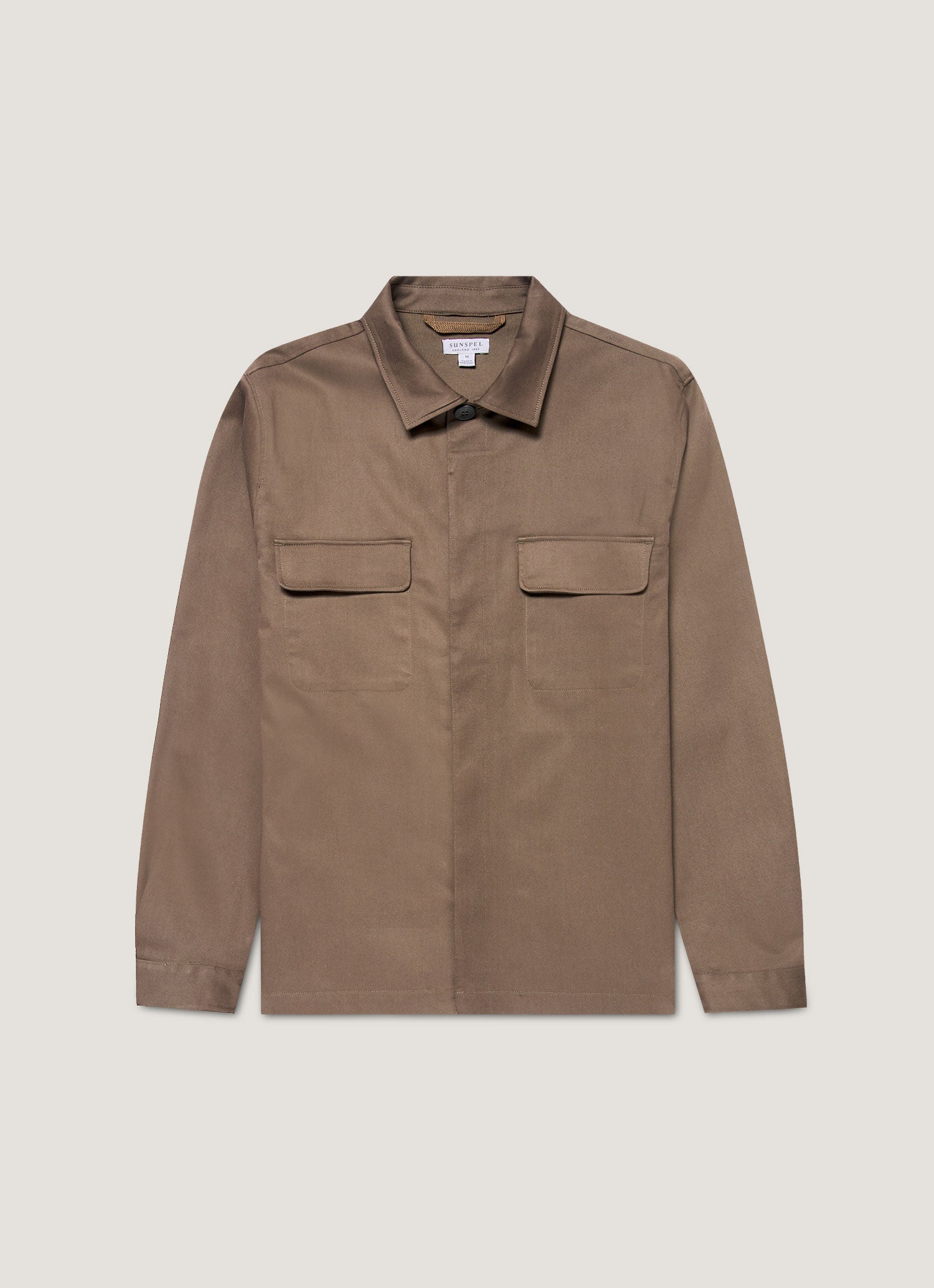 Men's Cotton Cashmere Overshirt in Dark Stone