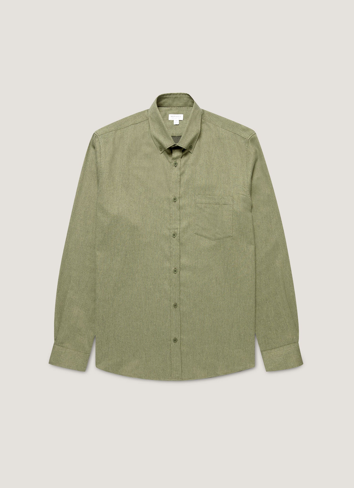 Men's Button Down Flannel Shirt in Sea Moss Melange