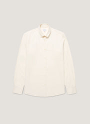 Men's Button Down Flannel Shirt in Ecru