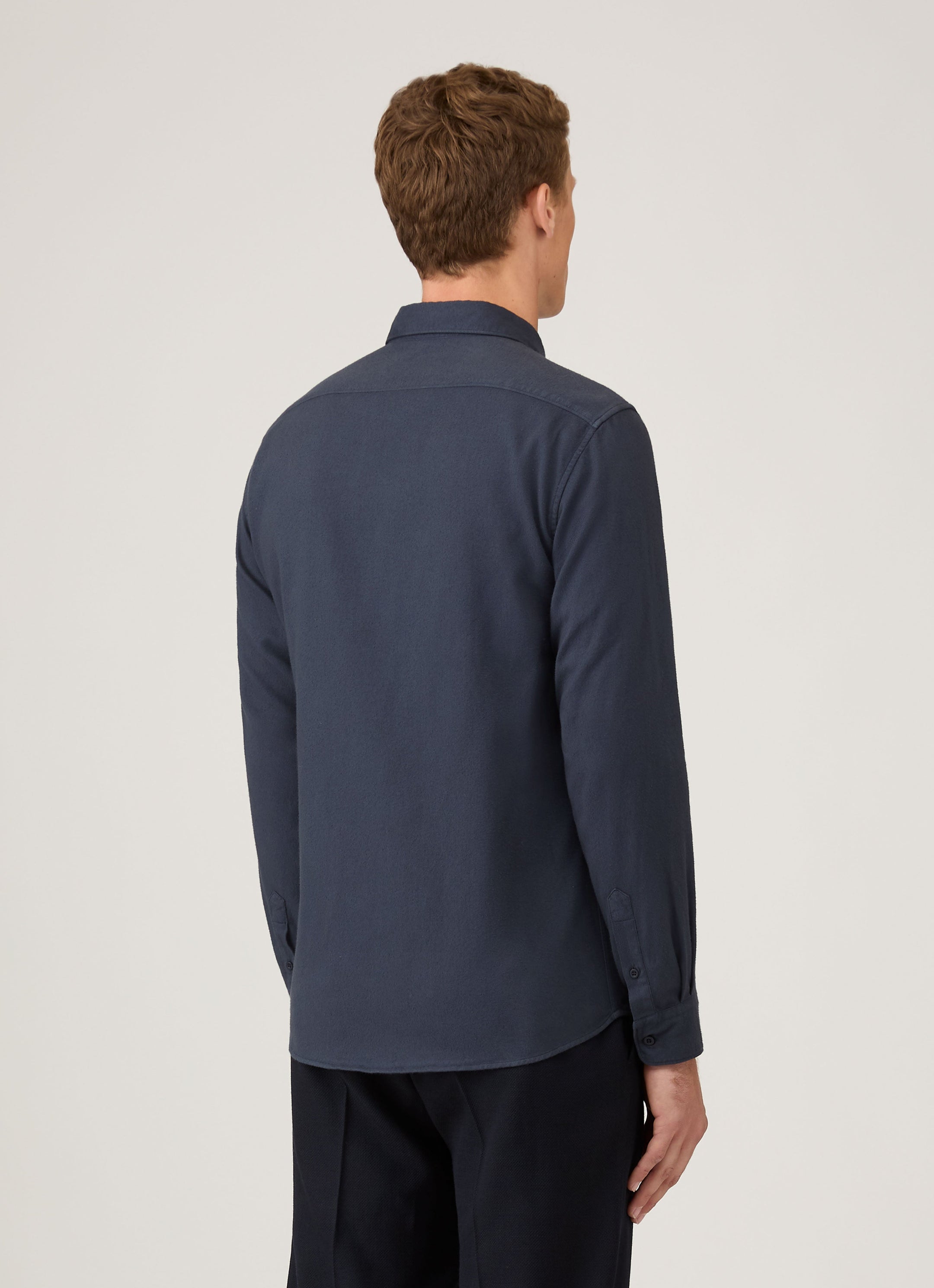 Men's Button Down Flannel Shirt in Navy