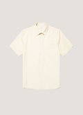 Men's Short Sleeve Cotton Linen Shirt in Ecru