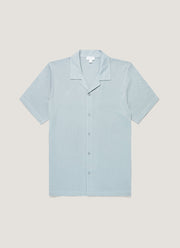 Men's Riviera Camp Collar Shirt in Stone Blue