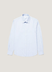 Men's Poplin Shirt in White/Blue/Navy