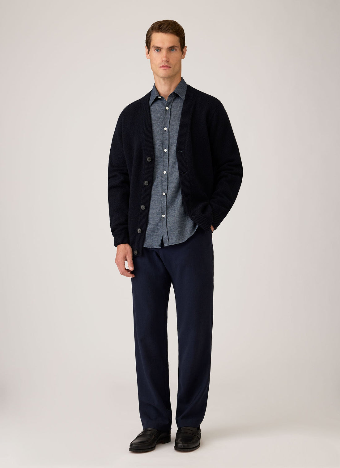 Cotton Cashmere Herringbone Shirt