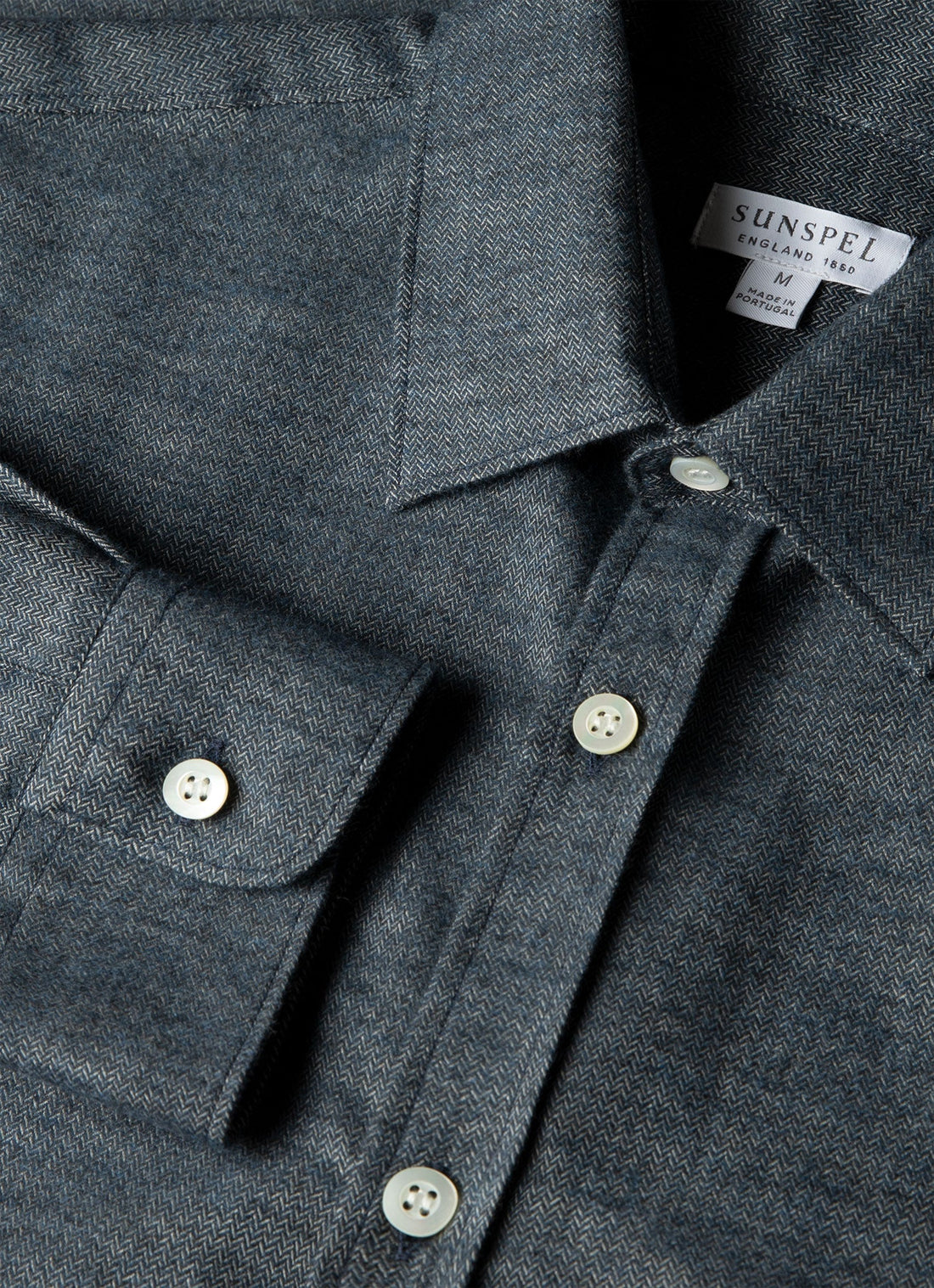 Cotton Cashmere Herringbone Shirt