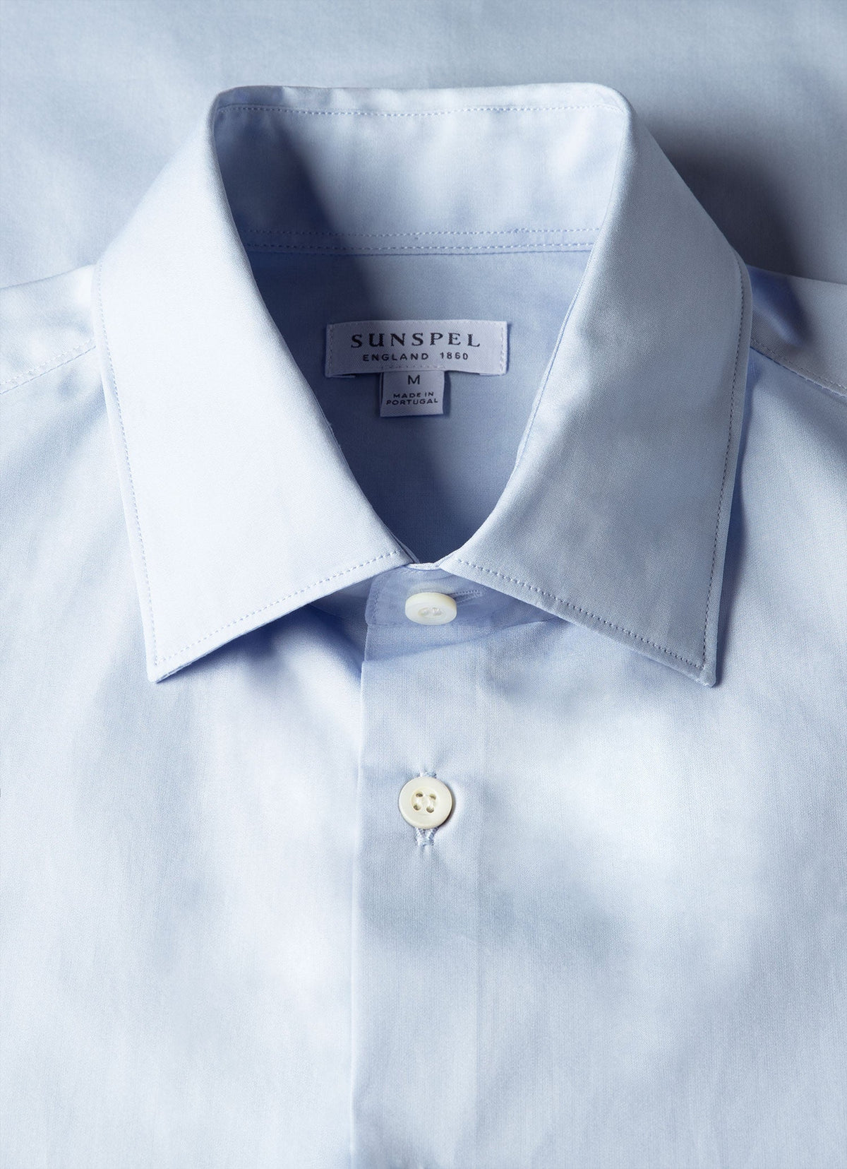 Men's Cotton Poplin Shirt in Light Blue