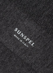 Men's Merino Wool Waffle Socks in Charcoal Melange