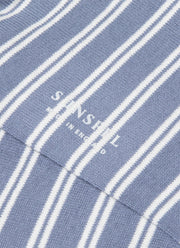 Men's Cotton Socks in Vintage Blue/Ecru