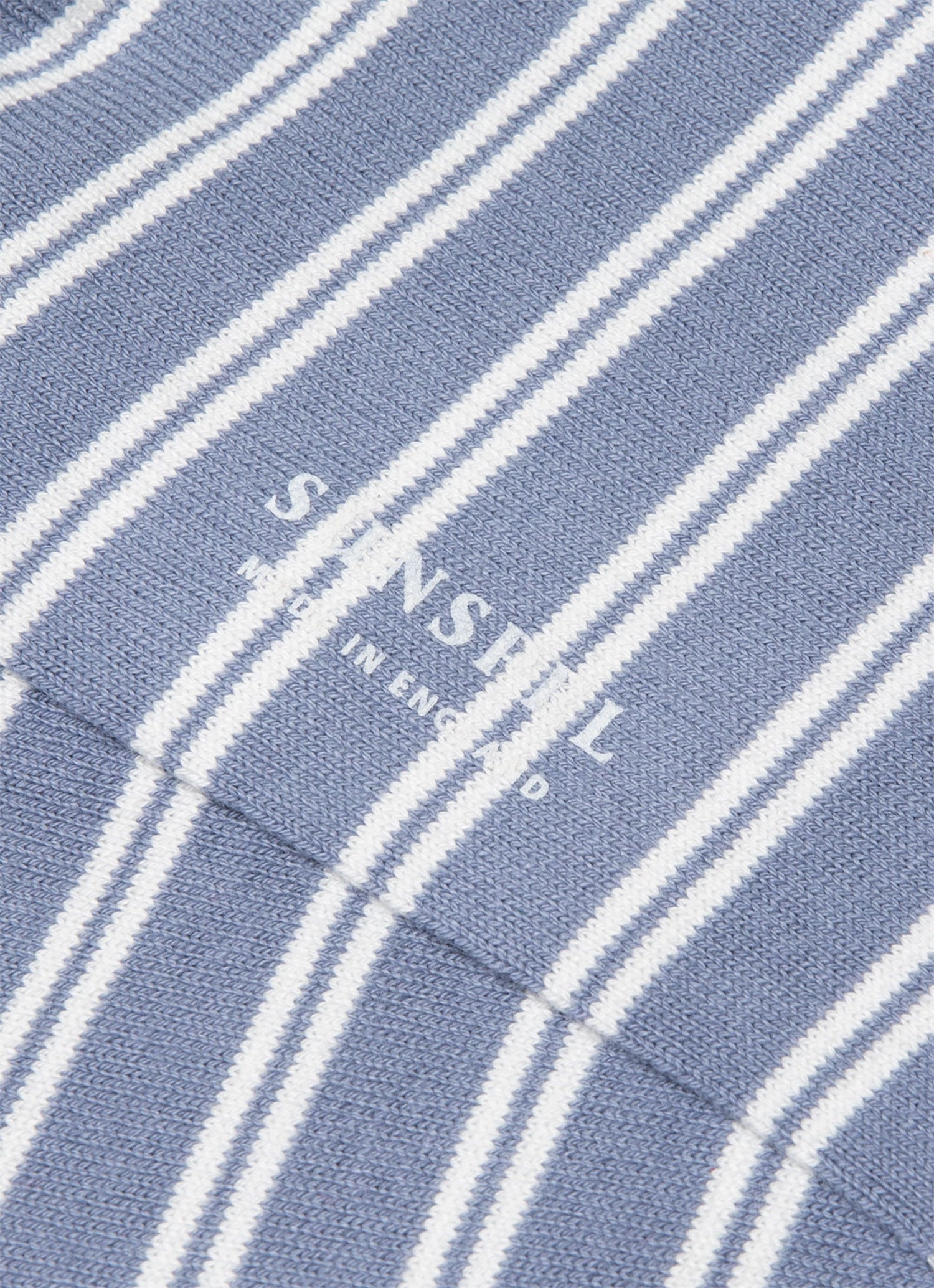 Men's Cotton Socks in Vintage Blue/Ecru