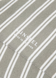 Men's Cotton Socks in Pastel Green/Ecru