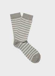 Men's Cotton Socks in Pastel Green/Ecru