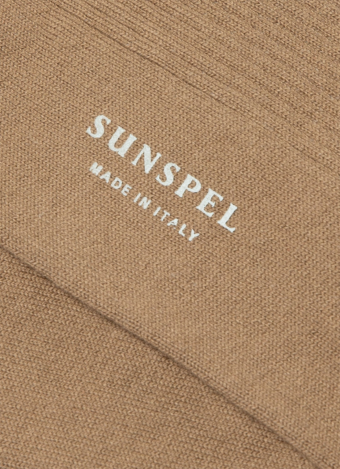 Men's Cotton Ribbed Socks in Dark Beige