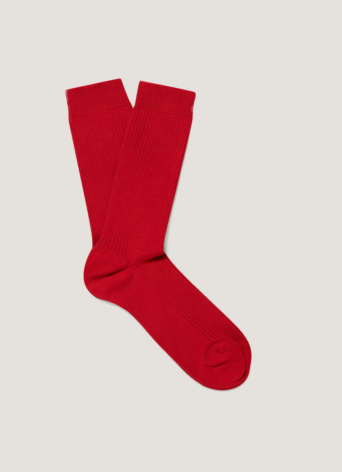 Men's Cotton Ribbed Socks in Ruby Red