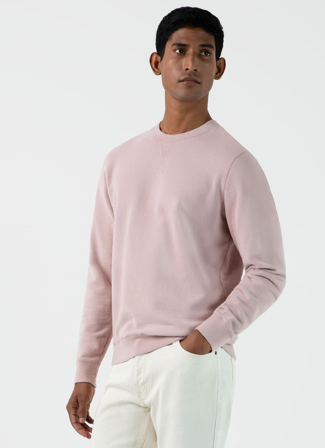 Men's Loopback Sweatshirt in Pale Pink