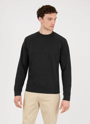 Men's Sea Island Cotton Sweatshirt in Black