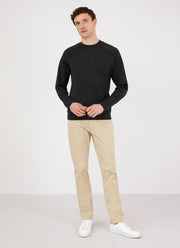 Men's Sea Island Cotton Sweatshirt in Black