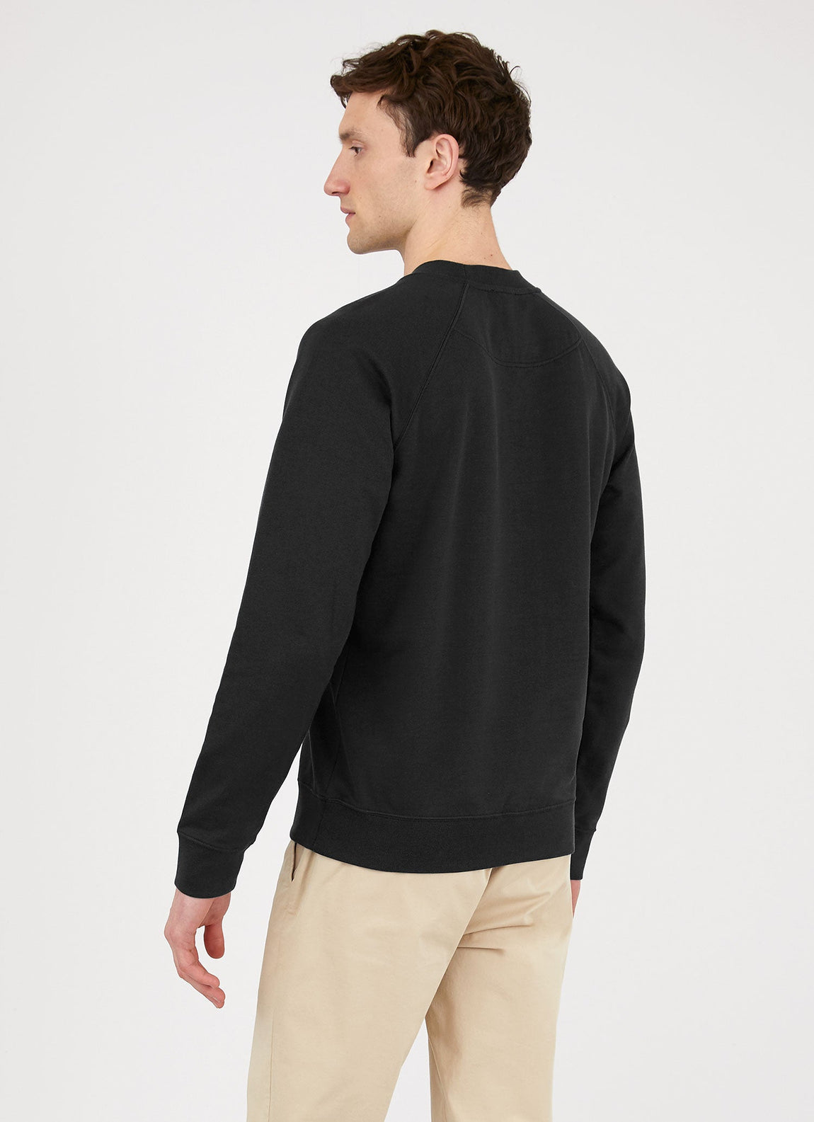 Men's Sea Island Cotton Sweatshirt in Black