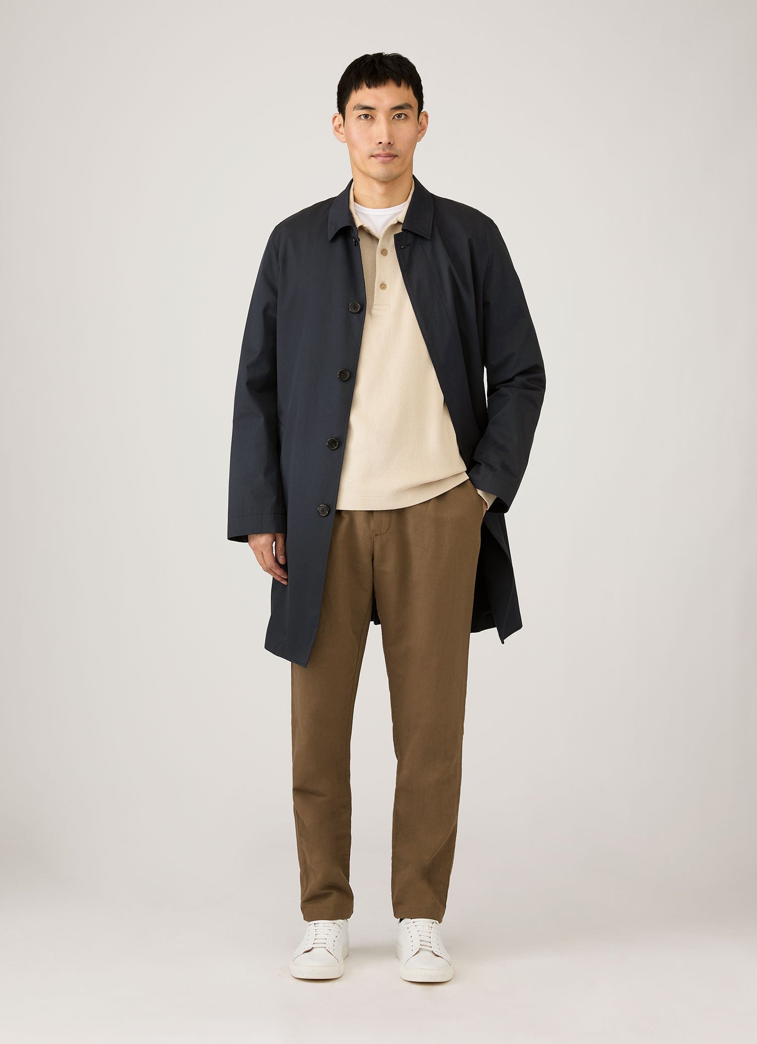 Men's Cotton Linen Drawstring Trouser in Dark Cedar