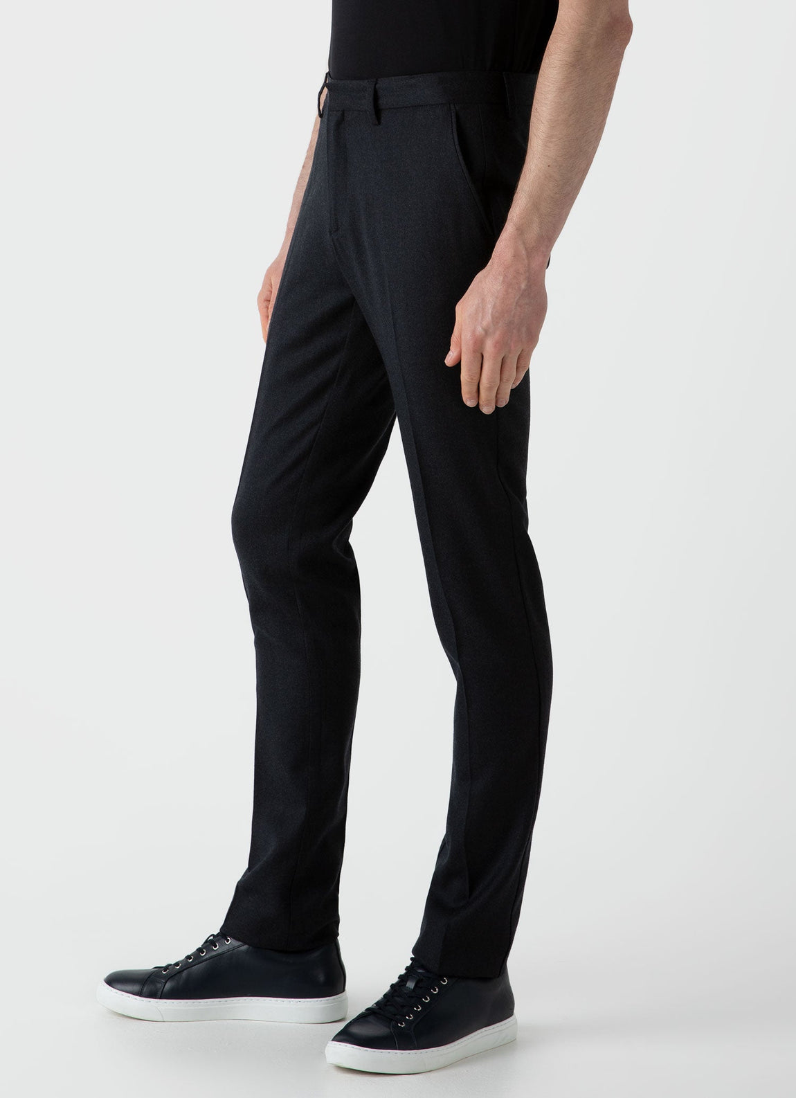Men's Wool Trouser in Charcoal Melange