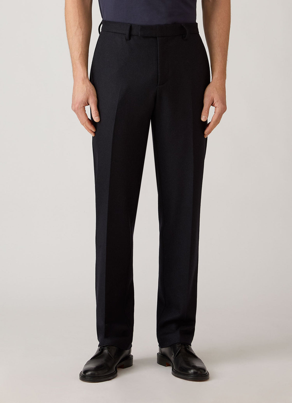 Men's Boiled Wool Trouser in Navy