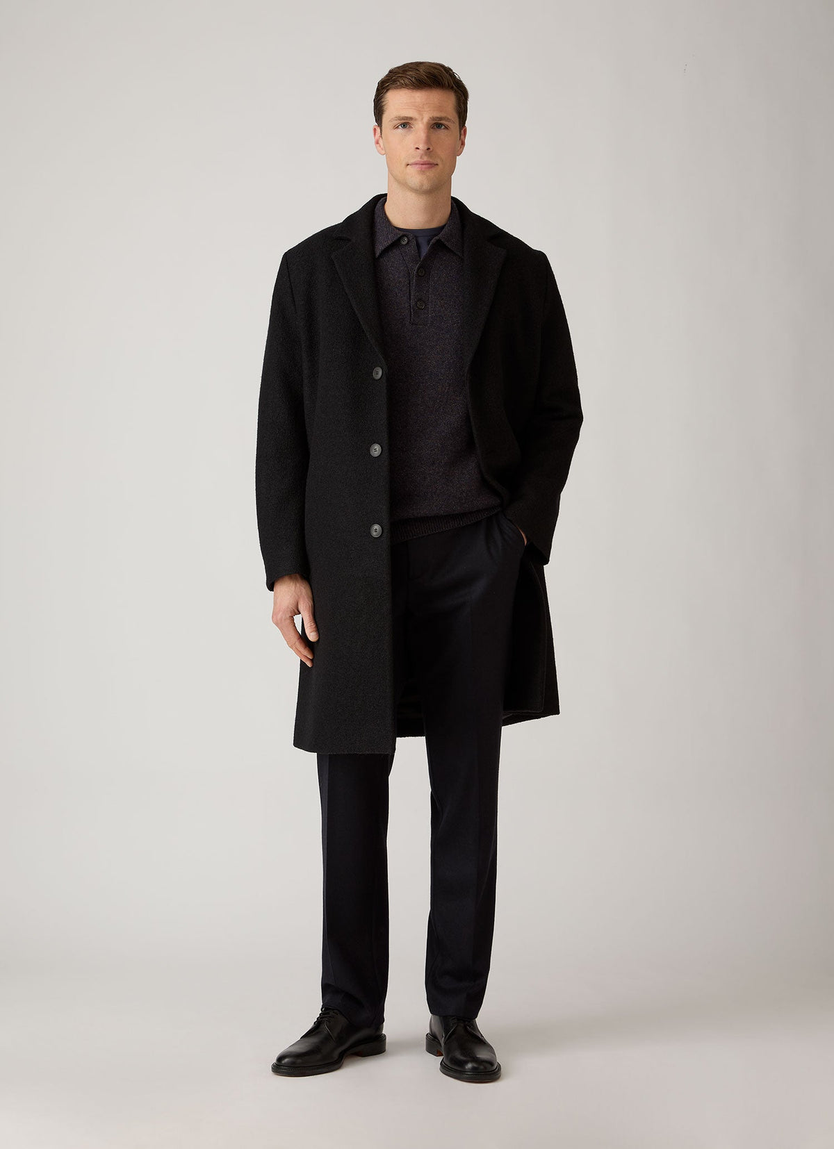 Men's Boiled Wool Trouser in Navy