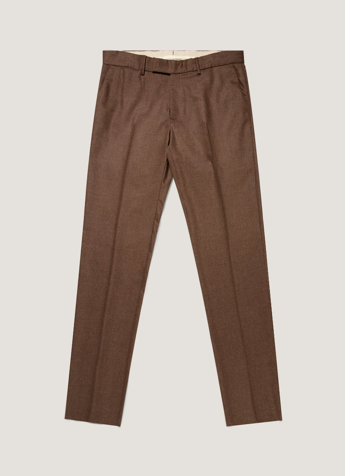 Men's Wool Cashmere Flannel Trouser in Light Brown Melange