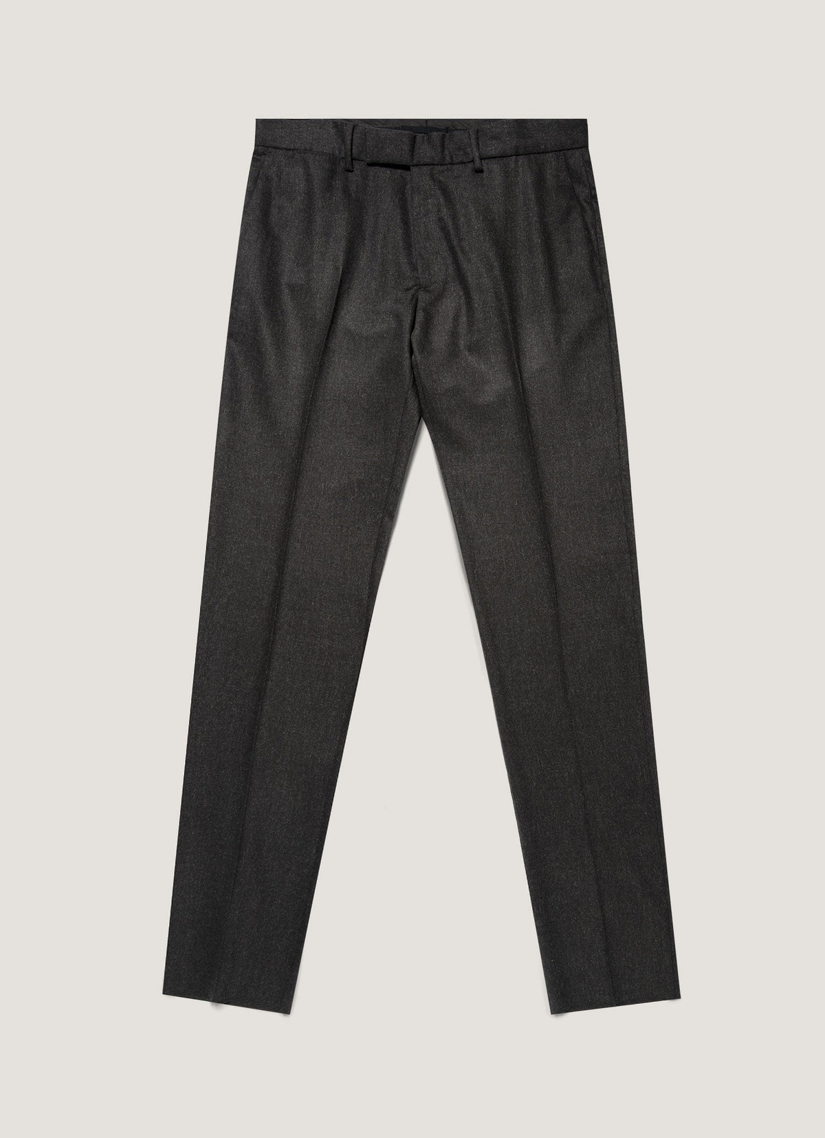 Men's Wool Cashmere Flannel Trouser in Charcoal Melange
