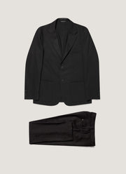 Men's Wool Cashmere Flannel Two-Piece Suit in Charcoal Melange