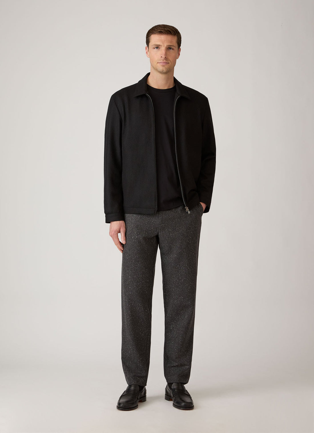 Men's Donegal Tweed Trouser in Anthracite Melange
