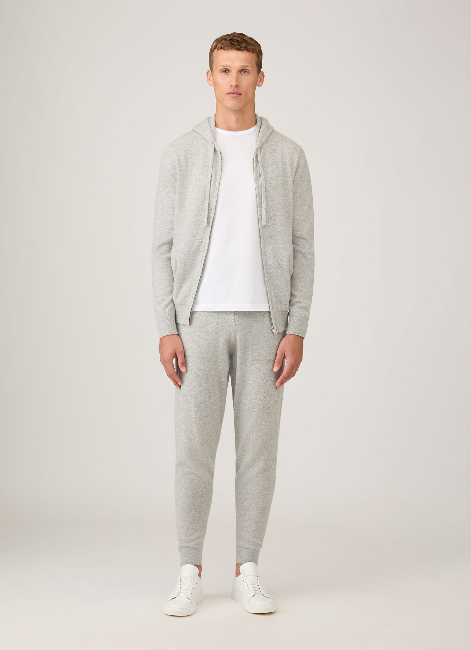 Men's Cashmere Lounge Set in Grey Melange