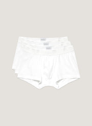 Men's Stretch Cotton Trunks 3-Pack in White