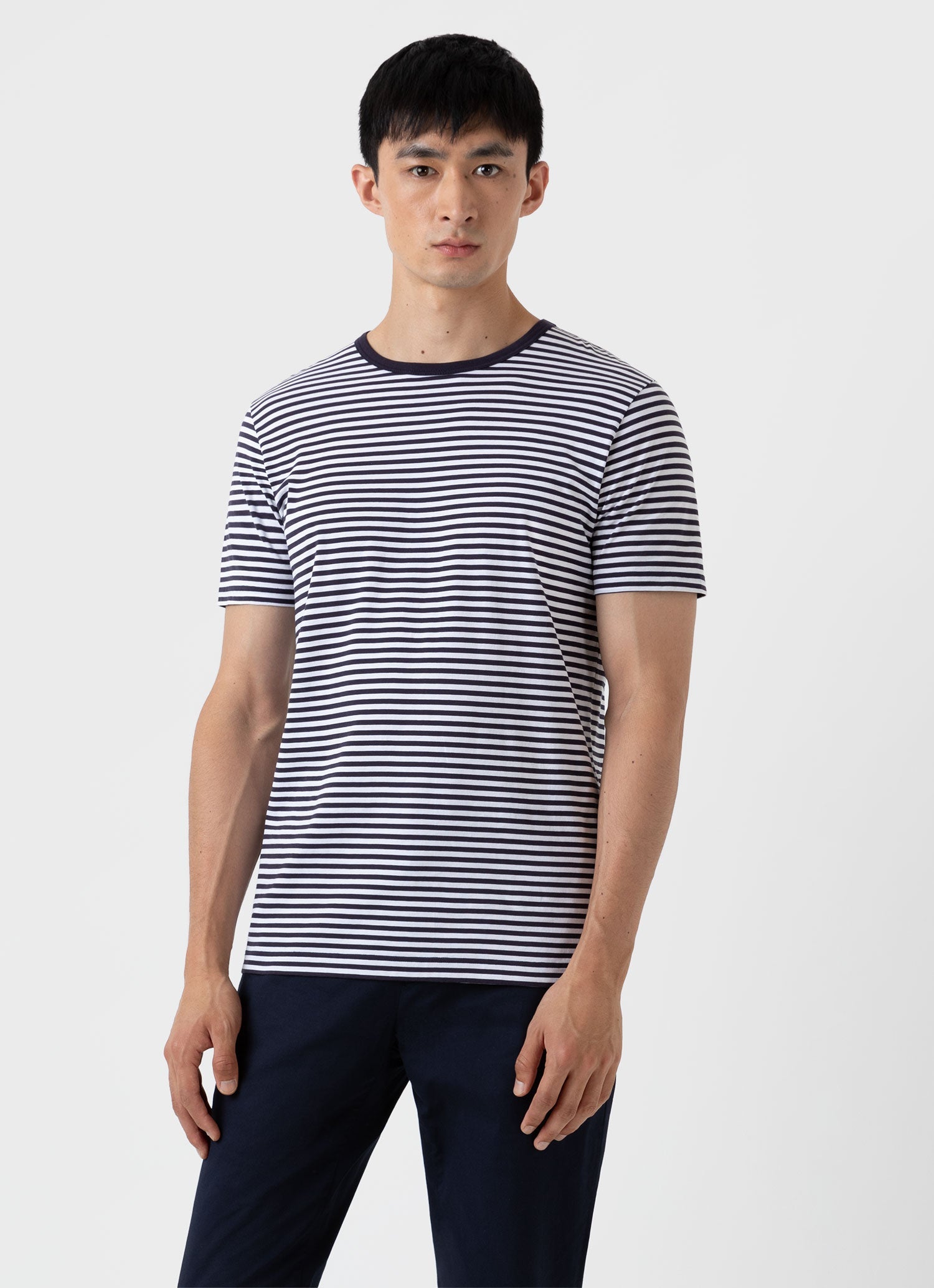 Men's Classic T-shirt in Navy/White English Stripe