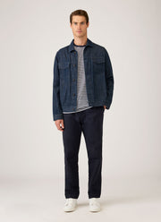 Men's Classic Long Sleeve T-shirt in Navy/White English Stripe