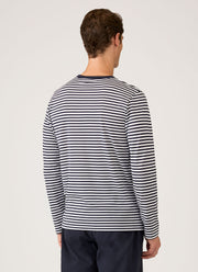 Men's Classic Long Sleeve T-shirt in Navy/White English Stripe