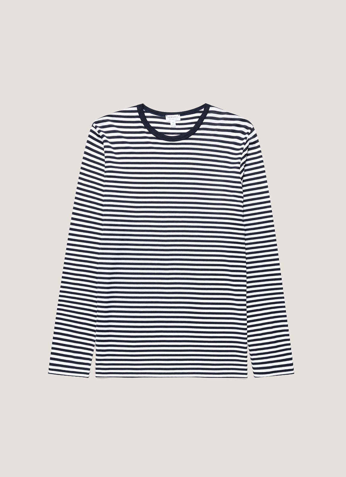 Men's Classic Long Sleeve T-shirt in Navy/White English Stripe